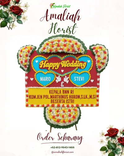 Karangan Papan Bunga Pernikahan di Tegalsari